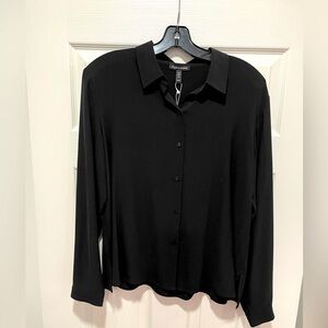 Eileen Fisher Black classic collar easy shirt